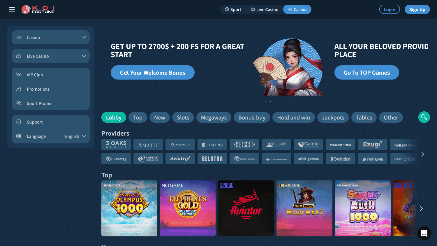 KoiFortunes Casino Mobilversion och Appar - Spela Direkt på Din Enhet